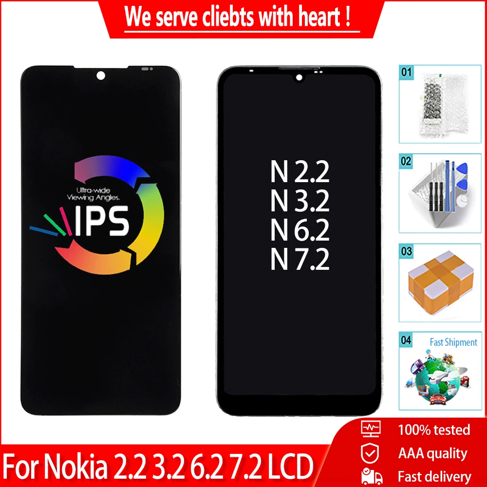 Качество AAA для Nokia 2 3 4 6 7 ЖК-дисплей Дисплей с сенсорным экраном Экран планшета
