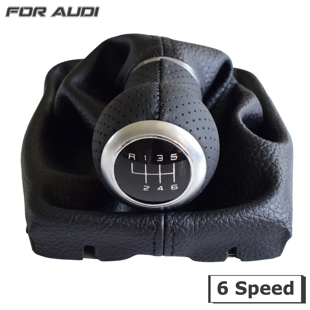 6 Speed-Black Подходит для Audi A4 B8 08-15 для VW Passat CC 09-10 черный/красный стиль 5/6 Скорость MT рычаг переключения передач Ручка С Пылезащитным корпусом - Название цвета: 6 Speed-Black