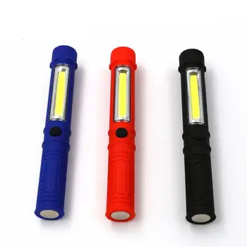 

Multifunction LED Mini Pen Light Handheld Lamp Work Torch the Magnet Inspection Clip and Black/Red/Blue Bottom Lamp With T9I3