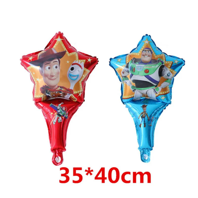 10pcs Toy Foil Balloons Cartoon Story Hero Woody Captain Buzz Balls Child Birthday Party Decorations Kids Helium Globos