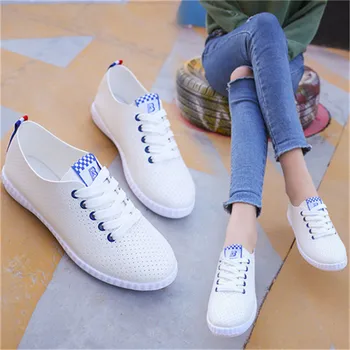 

Hollow Small White Shoes Woman Summer Slip-on Soft Sole bottom breathable joker Women Flat Sports Running Shoes Jogging Sneakers