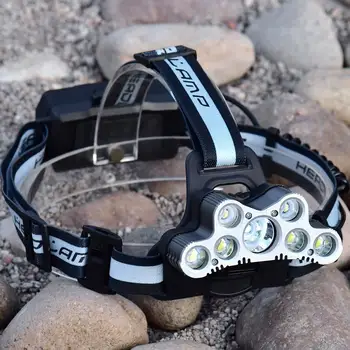 

Headlamp 6 Gears Grey/ Red/ Gold Rechargeable Electricity Display Sporting Goods Hiking Camping Headlight LED Outdoor Lighting