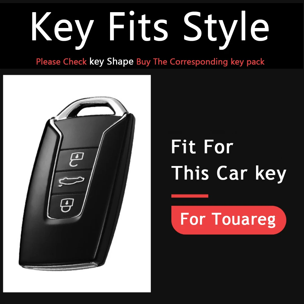 Замшевый кожаный чехол для автомобильных ключей для Volkswagen Touareg, брелок с 3 кнопками, брелок для ключей, чехол для ключей с дистанционным управлением, спортивная защита