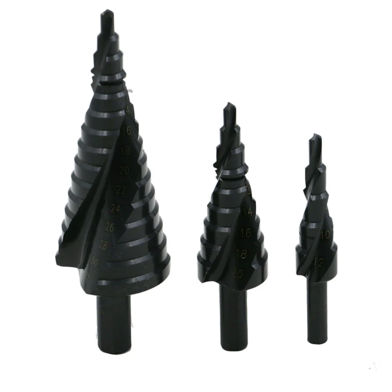 3pcs 432mm Hss Cobalt Step Drill Bit Set Nitrogen High Speed Steel