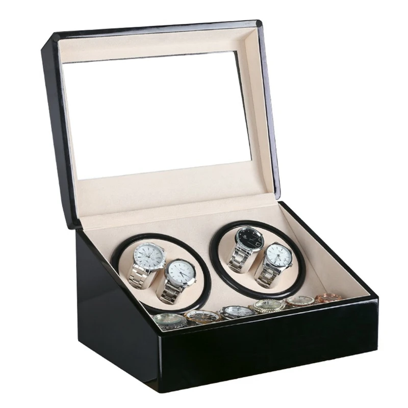 

Automatic Mechanical Watch Winders Storage Box Case Holder 4+6 Collection Watch Display Jewelry Box