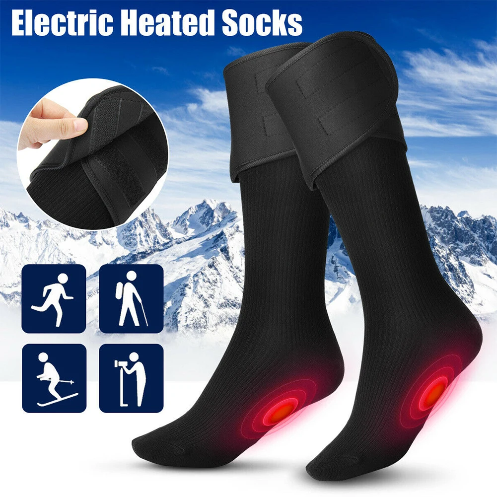 

1 Pair Heated Sock Elastic Adult Sport Thermal Socks Spring Winter Electric Battery Powered Quick Drying Ice Fishing Warm Sock