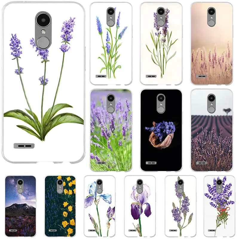 

Soft TPU Transparent Simple Lavender Purple Flowers Phone Cases for LG G2 G3 Mini G4 G5 G6 K4 K7 K8 K10 2017 V10 V20 V30 Bags