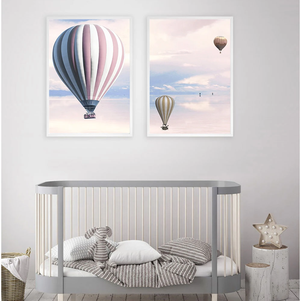 Helium-Hot-Air-Balloon-Pink-Sky-Canvas-Poster-Wall-Art-Landscape-Print-Painting-Decoration-Picture-Scandinavian (2)