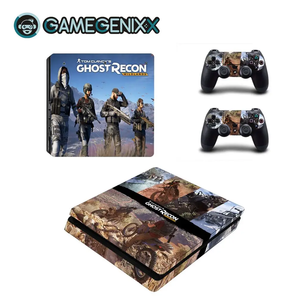 Наклейка на кожу GAMEGENIXX защитный винил наклейка для PS4 тонкая консоль и 2 контроллера-Ghost Recon