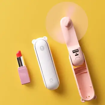 

Mini Portable Fan 2000mAh Handheld Rechargeable 3 In 1 Electric USB Cooling Air Fold Fan With Emergency Power Bank Flashlight