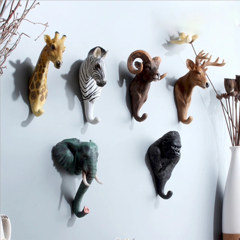 

Hanging Hooks Animal Clothing Display Racks Coat Hanger Hanging Rack Hanger Decor Storage Head Home &Amp; Living Wall Deer Hook