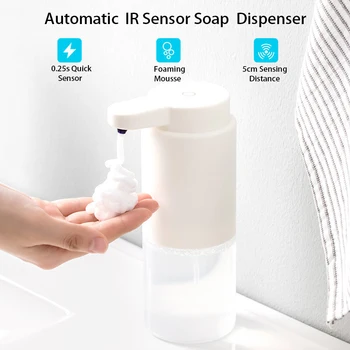 

280ml Empty IR Automatic Sensor Soap Foam Dispenser Hand Sanitizer Soap Container USB Rechargeable Smart Hand Wash Home Supplies