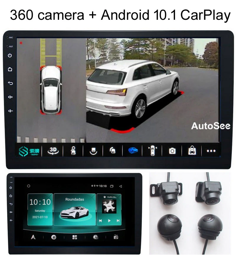 Android 10.1 Radio Navigation Touch Screen Monitor + 360 Degree Camera