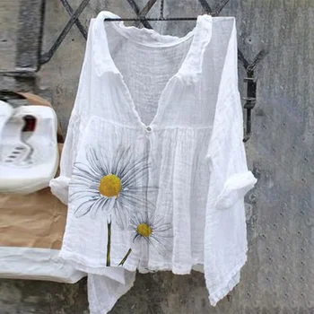 

Womens Bat Sleeves Summer Loose Blouses Flower Print V Neck Plus Size 3XL Female Blouse 2020 Fashion Casual Solid Ladies Tops