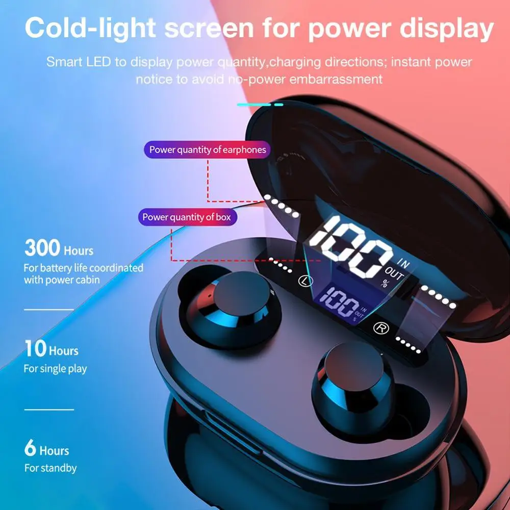 TWS 5,0 bluebooth наушники C8S 9D стерео беспроводные наушники сенсорное управление гарнитура IPX7 водонепроницаемый earburd внешний аккумулятор светодиодный дисплей