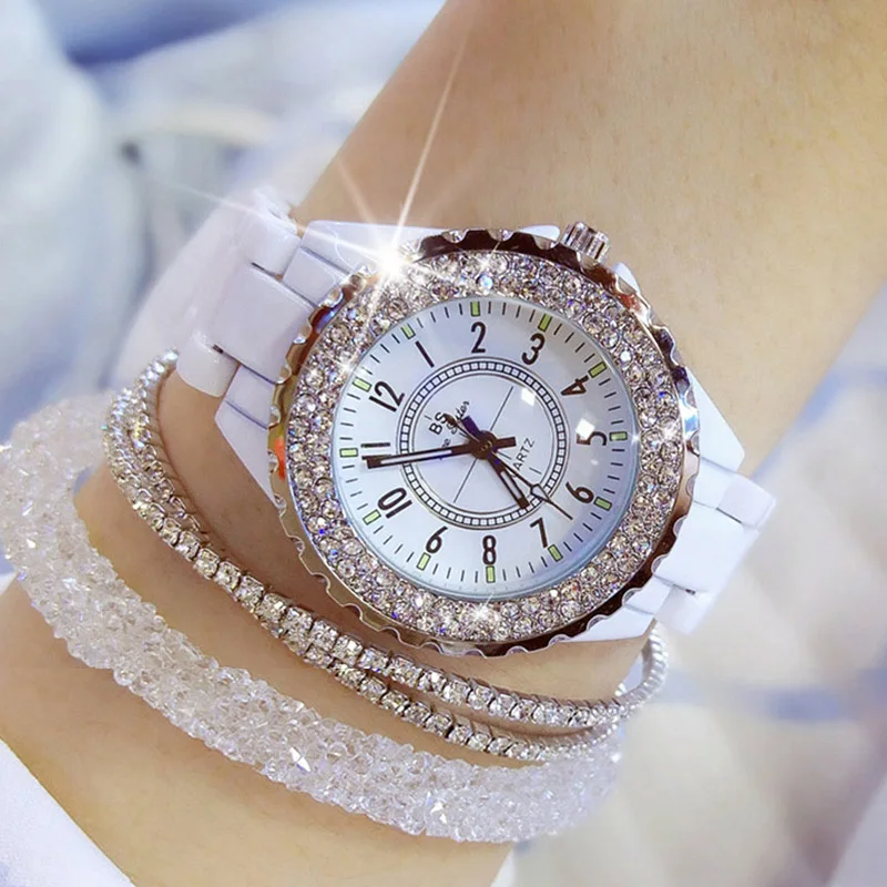 

2019 New Women Bracelet Watches Top Brand Ladies Wrist Watch For Women Wristwatch Clock Rhinestone Watch Female Montre Femme