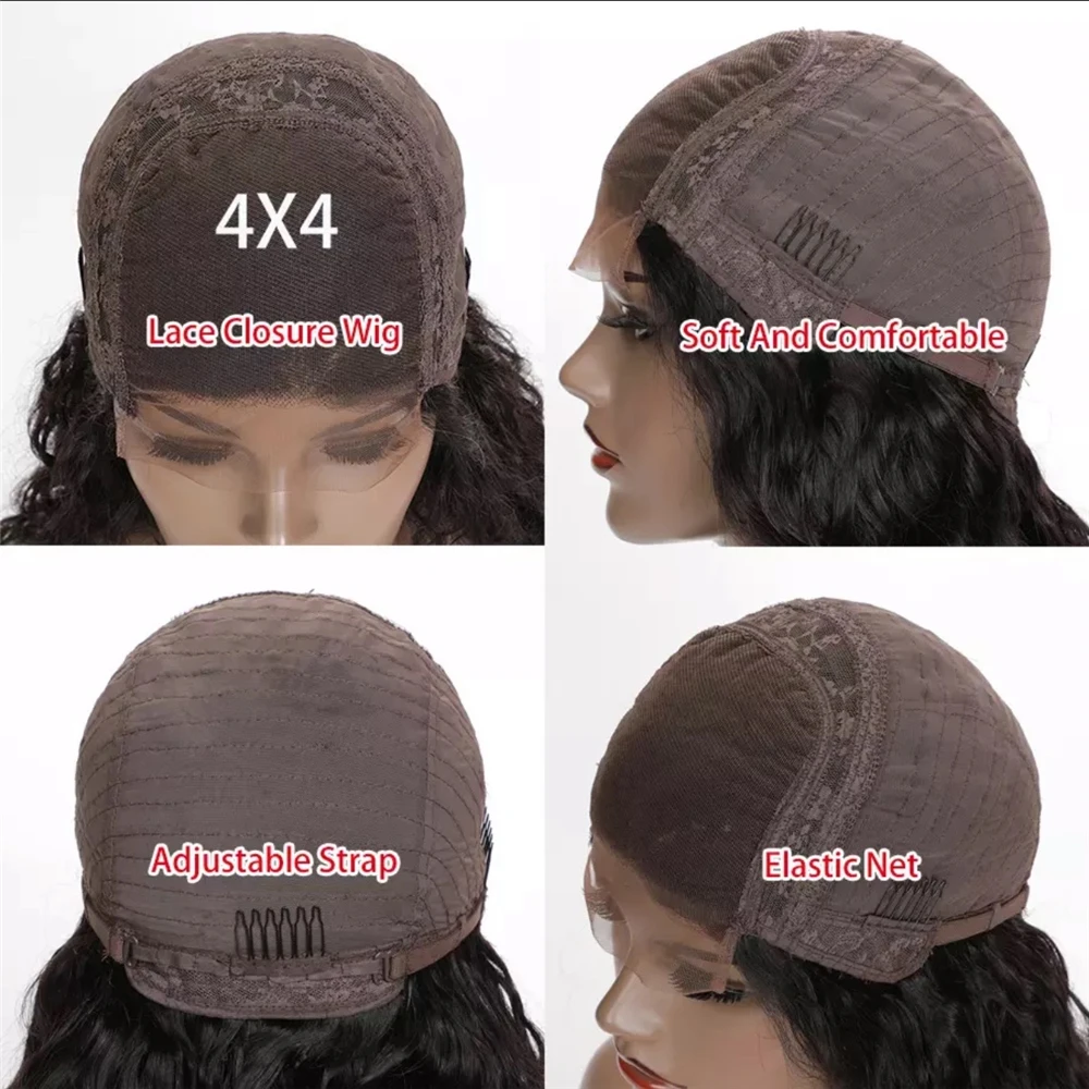 1BT613 Blonde Wig Short Bob Cheap Wig 4x4 Lace Closure Pixie Cut Wavy Brazilian Pixe Straight Human Hair Wigs For Women