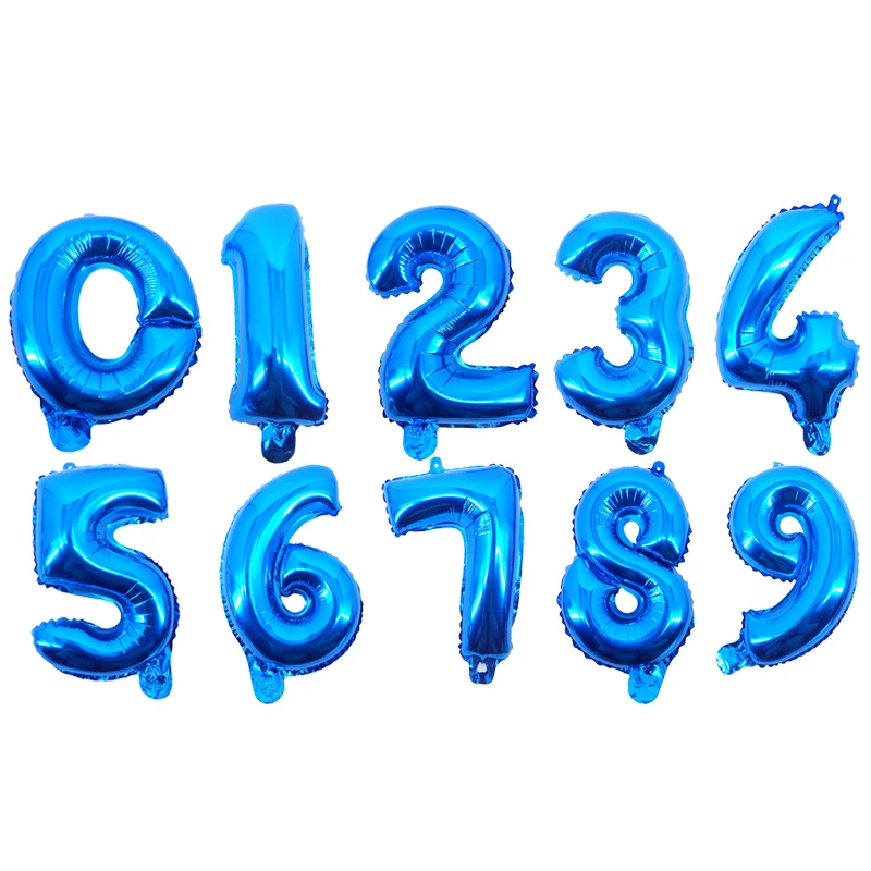 blue number 32/40 дюймов золотой черный серебряный шар с цифрами 1 день рождения украшения для детей и взрослых фольгированные шары для душа для малышей Globos - Цвет: blue number