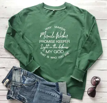 

Way Maker My God sweatshirt slogan quote religion pure cotton grunge tumblr Christian Bible graphic vintage pullovers church top
