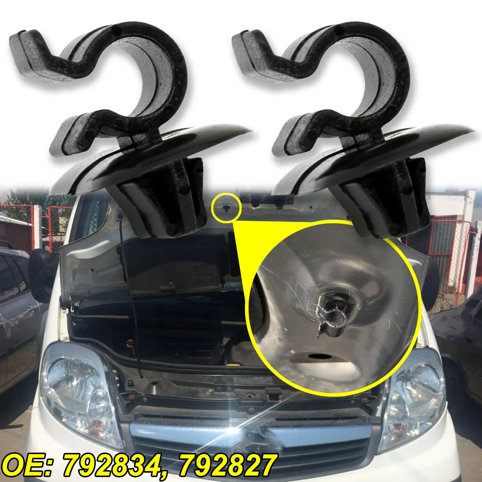 2x For Vauxhall Opel Vivaro X83 2001 - 2014 Hood Bonnet Rod Prop Support  Stay Clip Holder Clamp Fastener Retainer 792834 2002 - Auto Fastener & Clip  - AliExpress