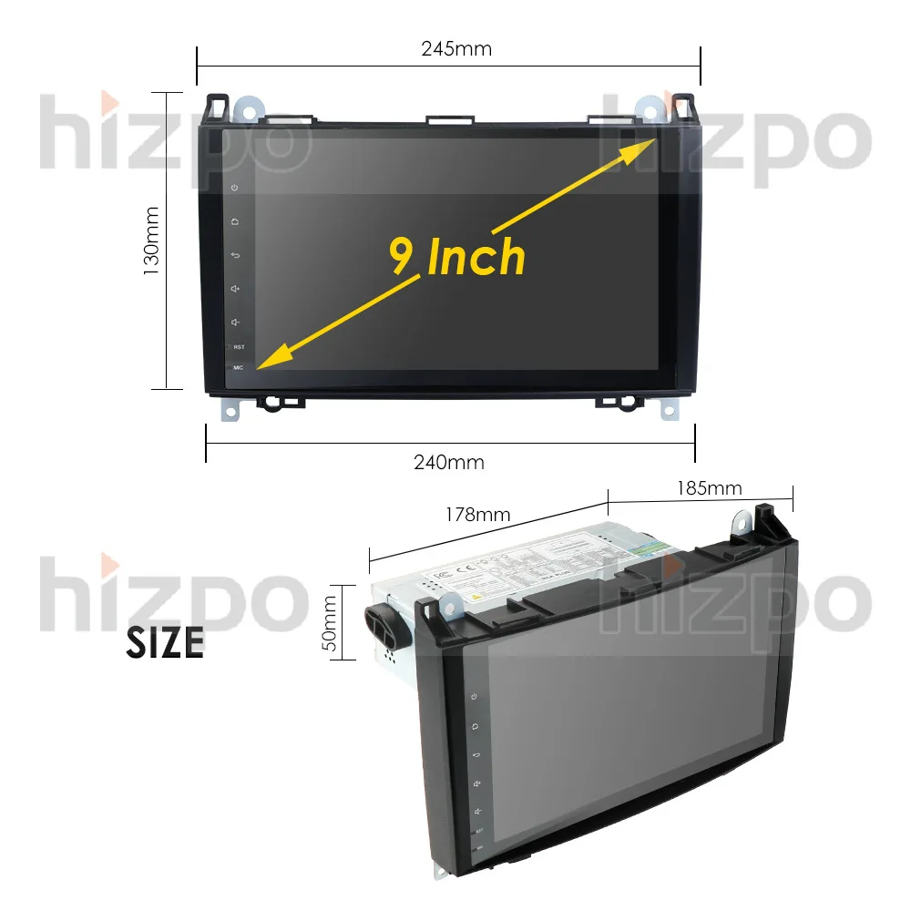 Android 9.0 IPS Octa 8 Core 4GB RAM Multimedia for Mercedes Benz W169 W245 Viano Vito W639 Sprinter