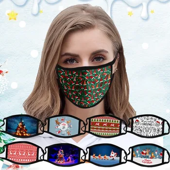 

Mascarar Reusable Washable Mask Adults Christmas Printed Breathable Unisex Face Mask Dustproof Windproof Macka Mask Mascarillas