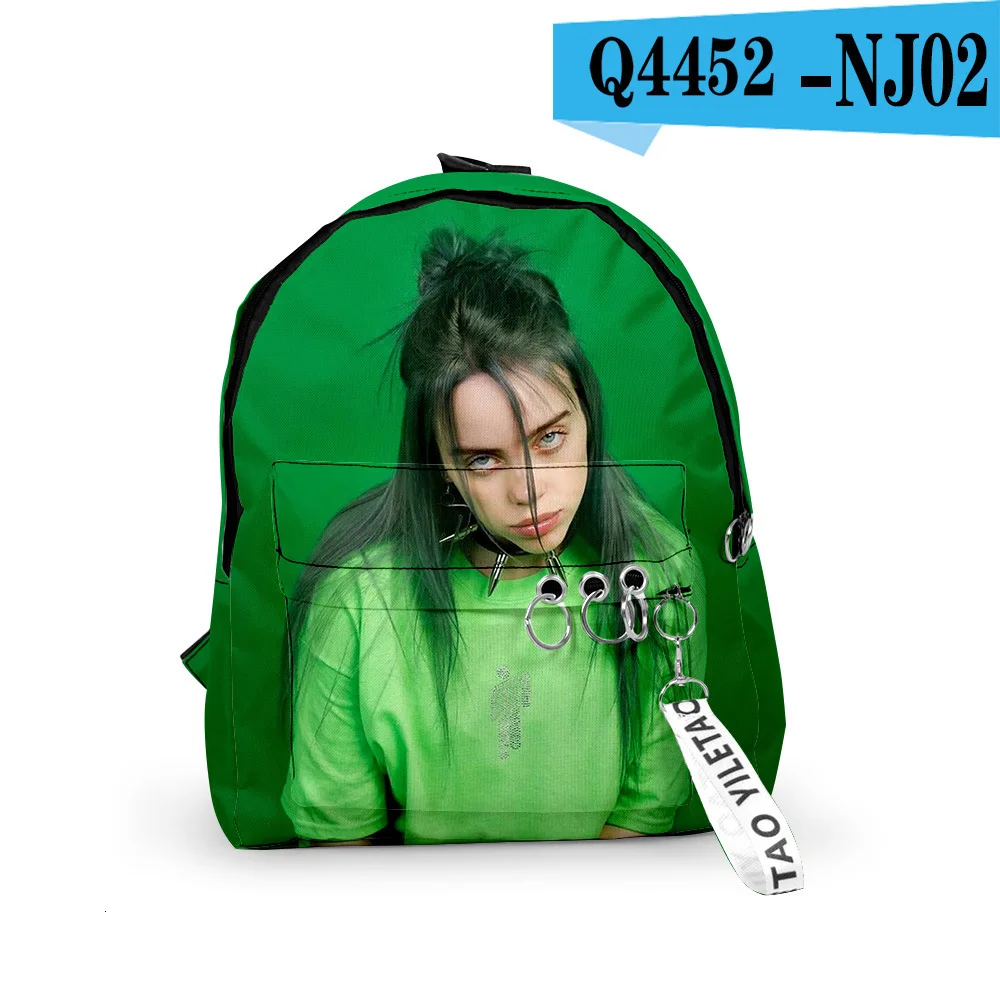 3d billie Eilish рюкзак оба плеча посылка для мужчин и женщин посылка Ткань Оксфорд школьная сумка - Цвет: V