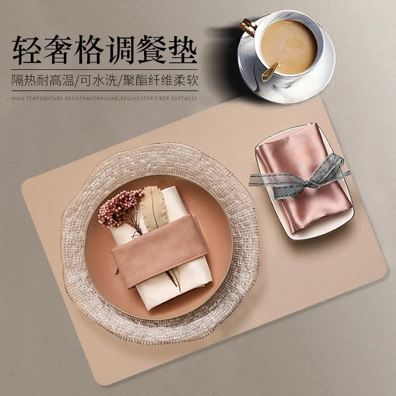

New 14 color 45*30cm high-grade solid color satin western mat Restaurant table mat party decorative tablecloth washable napkin