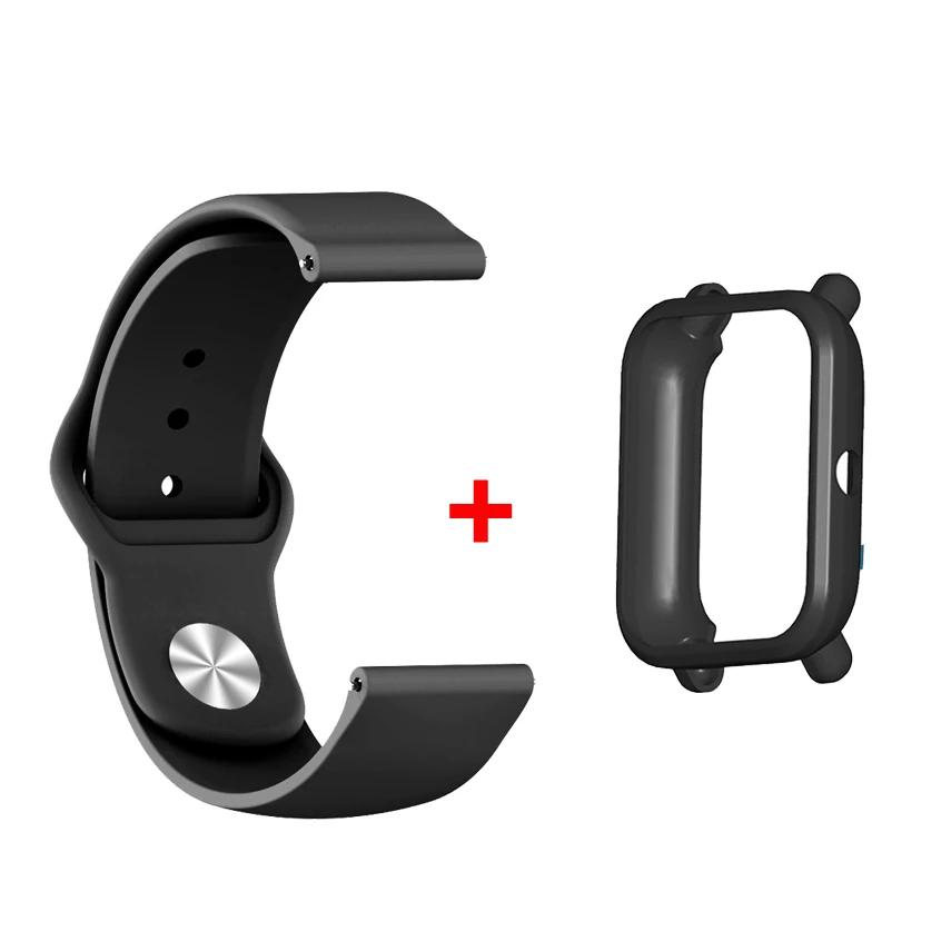 2 в 1 ремешок для Amazfit Bip часы с силиконовым ремешком+ чехол для часов рамка Бампер для Xiaomi Huami Amazfit Bip Lite аксессуары