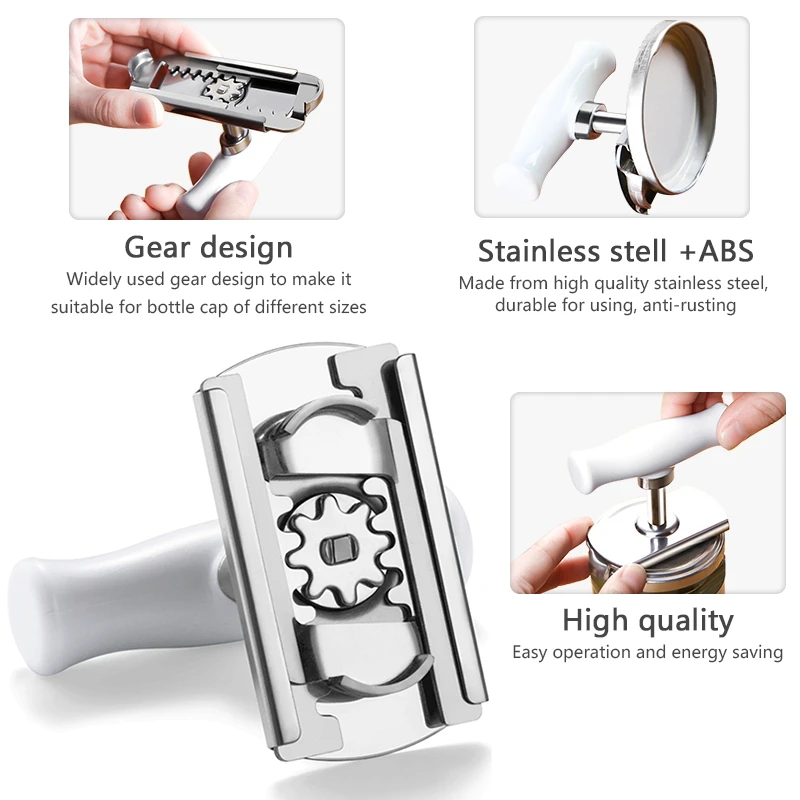 Ailsion Adjustable Stainless Steel Can/Jar/Bottle Opener Kitchen Accessories,Extended Version Adjustable Stainless Steel Can Opener,Jar Opener for