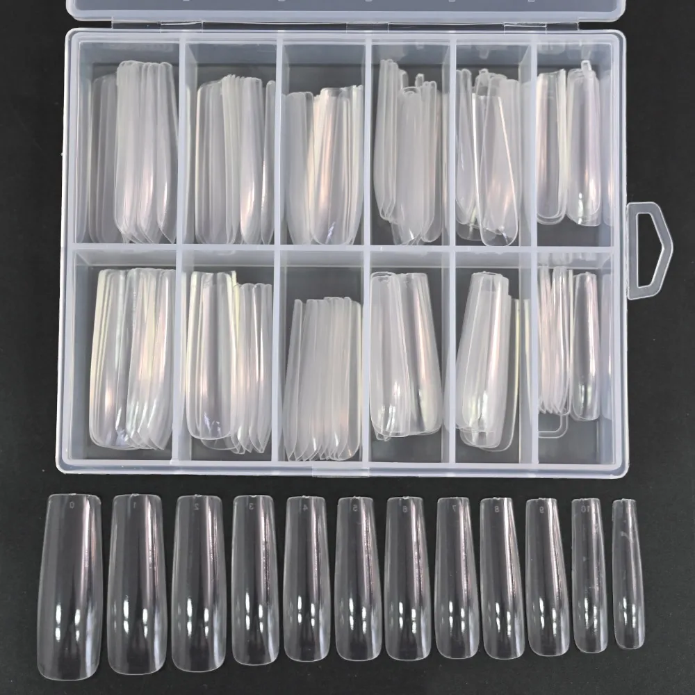 

120pcs/Box XXL Square Full Cover Press On False Nail Tips Clear/Natural Extra Long Straight Manicure Tools Fake Nails Tips VA-08
