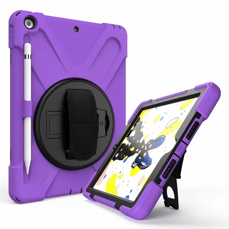 Чехол для iPad 10,2, чехол-карандаш, подставка, ремешок на руку и шею, противоударный силиконовый чехол для iPad 7-го поколения, 10,2 дюйма