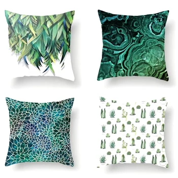 

Green Plant Geometry Series Decorative Cushion Cover Pillow Pillowcase 45X45CM Throw Pillow Home Decor Pillow Cover