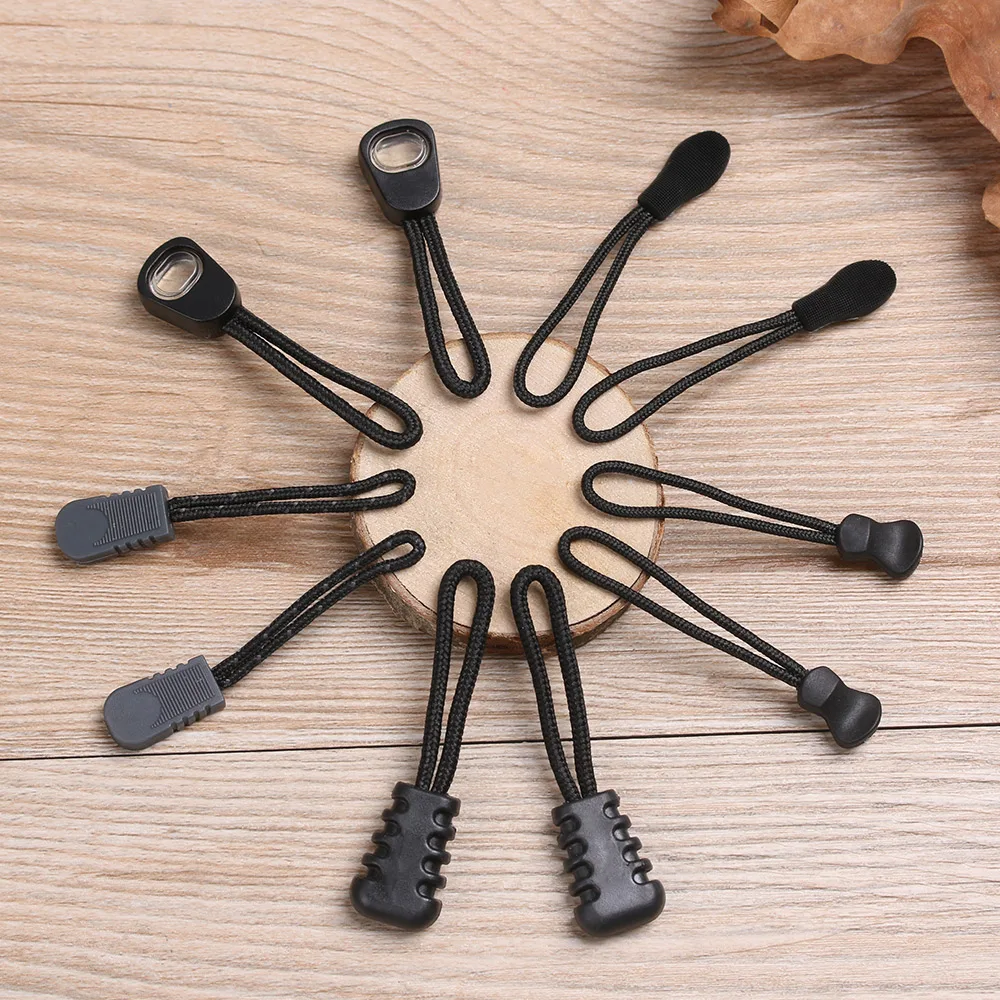 Zipper Puller End Fit Rope Tag Fixer Zip Cord Tab Replacement Clip for Broken Buckle Travel Bag Suitcase Tent Backpack 5Pcs