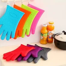 Термостойкая силиконовая перчатка для духовки Толстая кулинарная рукавица для Гриль-барбекю прихватка для выпечки перчатка для кухни перчатка для барбекю Кухонные гаджеты