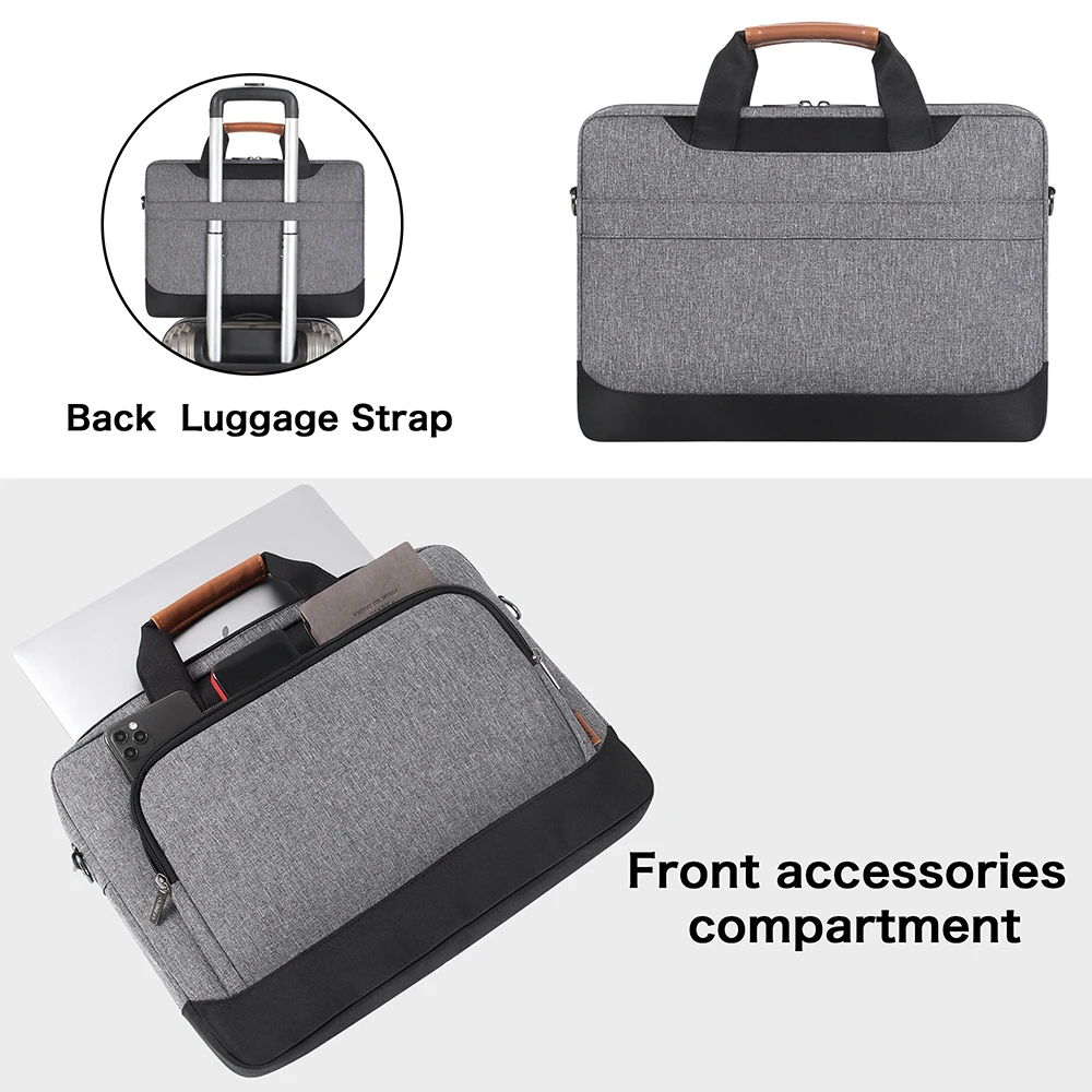 Resistente à Água Laptop Sleeve com Alça de Ombro 15.6 17 Notebook Case Bolsa de Computador de Alta Capacidade - Imagem 6