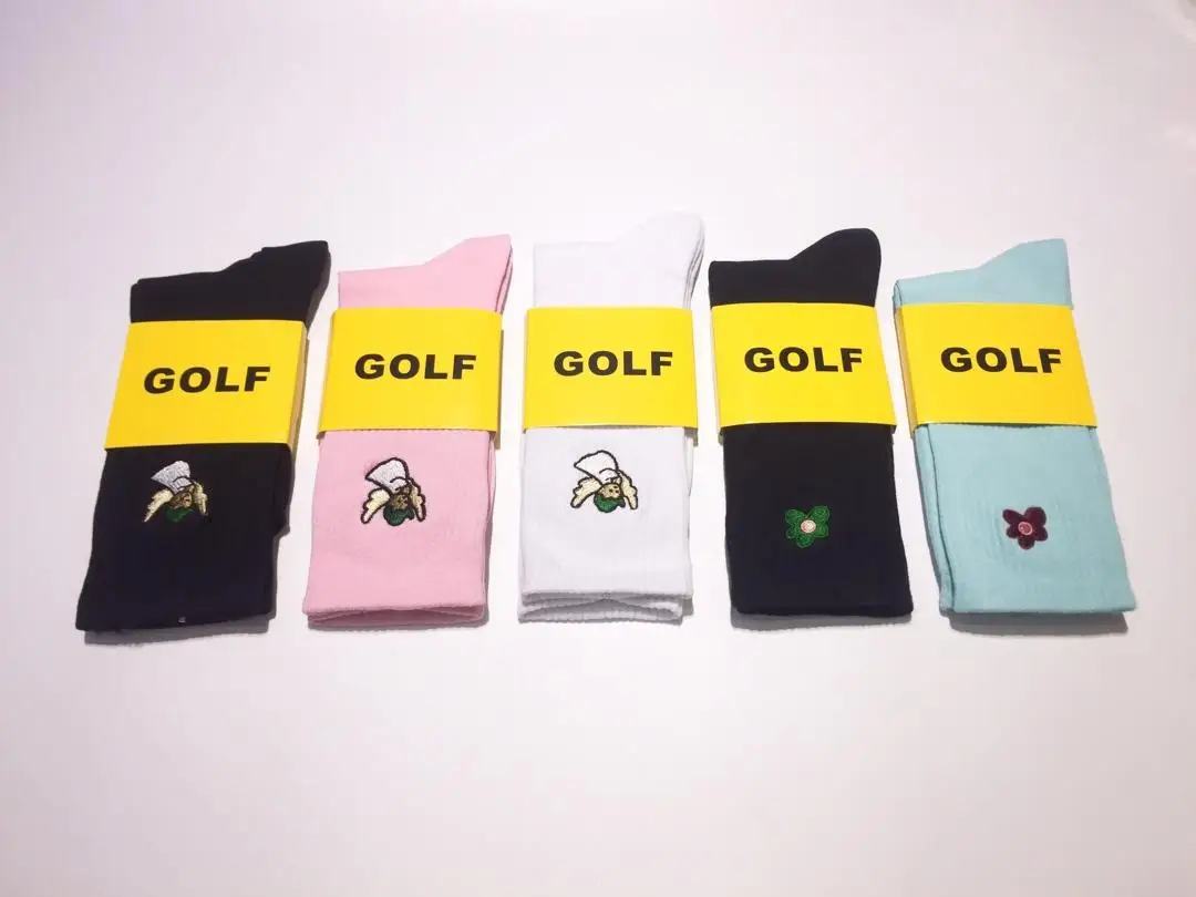 

GOLF Socks Men Women Cotton Gift Hip Hop Embroidery Fluorescent Letters Fashion Heron Preston Superman GOLF Cotton Happy Socks
