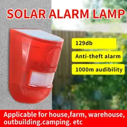 Solar Animal Repellent Repelling Animals 129DB Sound Light Warning Light Ultrasonic Bird Cat and Dog Repellent Outdoor Garden