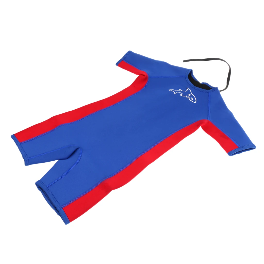 Short Sleeve One Piece Swimsuit Wetsuit, UPF 50+ Protection Rashguard Blue Boys for Children Toddler 