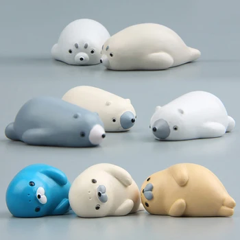 

1pcs Animal Refrigerator Pastes Series Toys Sea Lions & Seals Figure PVC Animal Model Toy Home Decoration Gifts