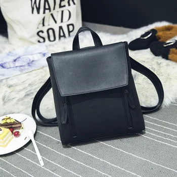 

2019 New Women's Bag PU Leather Double Shoulder Bag Retro Waterproof Travel Backpack Student Bag