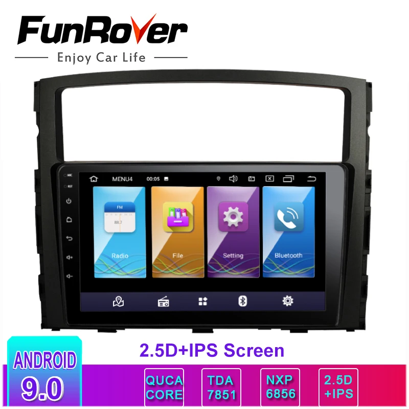 Автомобильный мультимедийный плеер Funrover Android 9 0 2.5D + IPS стерео для MITSUBISHI PAJERO V97 V93 2006