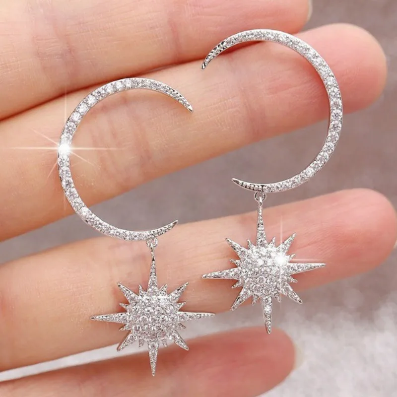 gold dangle star earrings