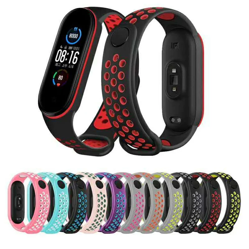 Ремешок силиконовый для Xiaomi Mi Band 6 5 4 3 сменный мягкий спортивный Браслет Для MiBand