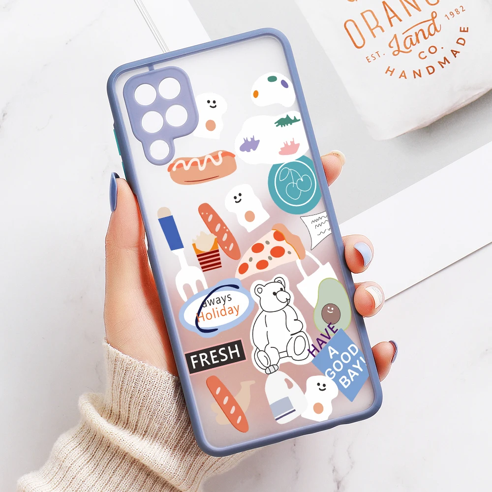 A52 Case For Samsung A32 Cases Luxury Hard Matte Funda Samsung S21 Ultra S20 FE Plus A72 A12 A21S A 32 52 Lens Protection Covers