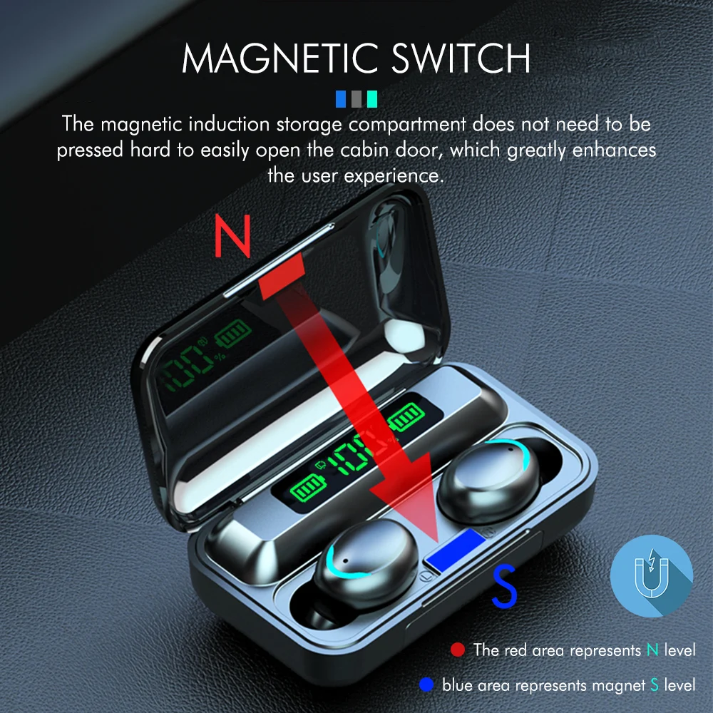 MLHJ TWS Bluetooth 5 0 Earphones 2200mAh Charging Box Wireless Headphones 9D Stereo Waterproof Earbuds Headsets With Microphone