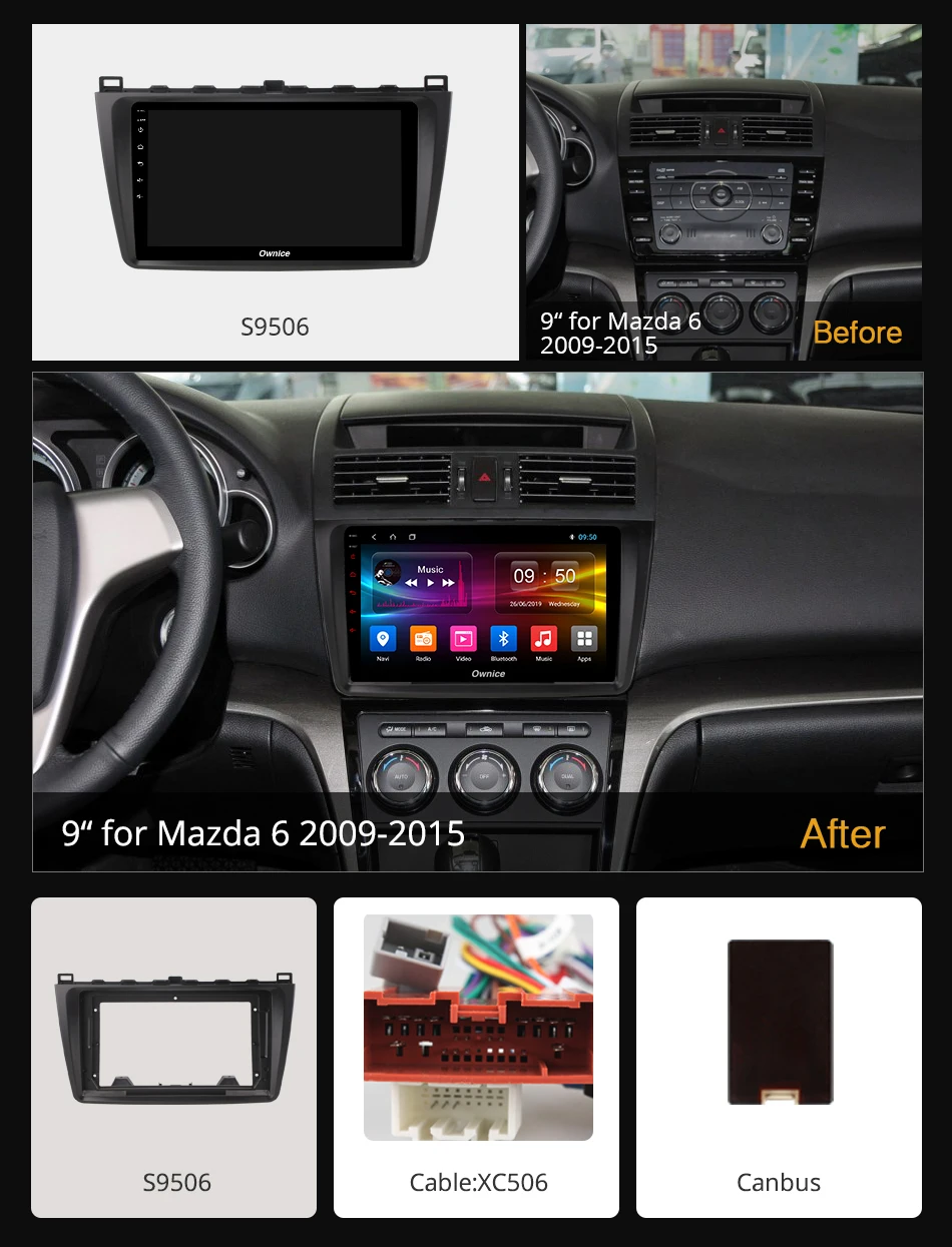 Ownice Octa Core 4 Гб ОЗУ 64 ПЗУ 360 Пано оптический Android 9 0 автомобильный dvd gps k3 k5 k6 для Mazda 6
