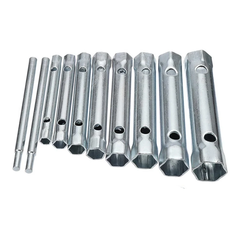 10Pcs 6-22mm Metric Tubular Box Wrench Set Tube Bar Spark-Plug Spanner Steel Double Ended for Automotive Plumb Repair | Инструменты