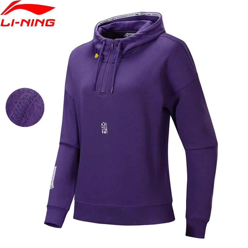 Женская толстовка с капюшоном Li-Ning BAD FIVE теплая флисовая свободная Спортивная