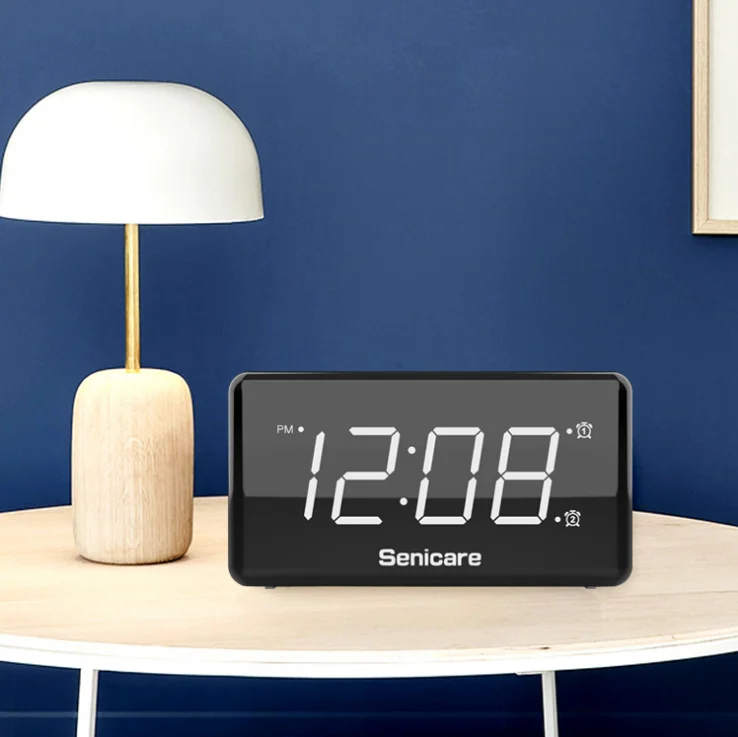 Electronic alarm clock USB charging LED light brightness adjustable alarm clock bedside small night light big screen over